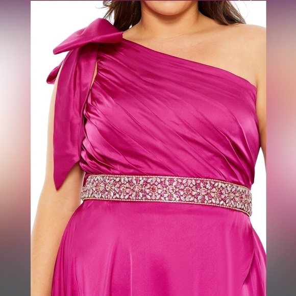 Mac Duggal 49576 High Slit One Shoulder Dress - Picture 5 of 13